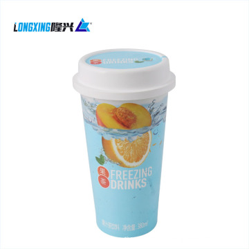 14oz 400ML injection Boba milk tea cup in mold label beverage juice drinking cup IML cup with lid